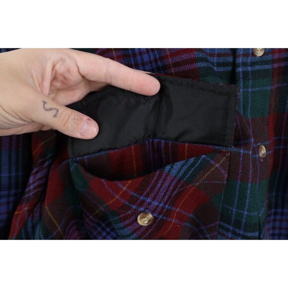 Vintage 80s 90s Streetwear Mens Medium Double Pocket Knit Collared Button Shirt - Picture 5 of 15